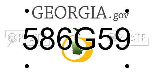 586G59 Georgia License Plate