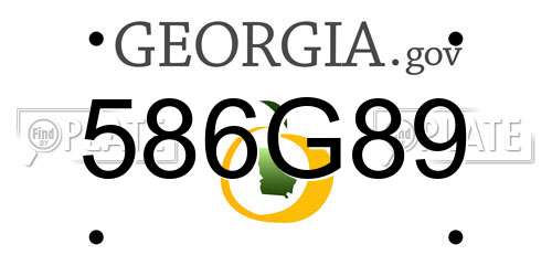 586G89 Georgia License Plate