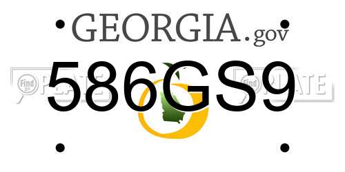 586GS9 Georgia License Plate