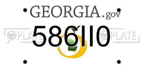 586II0 Georgia License Plate