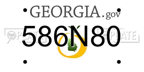 586N80 Georgia License Plate