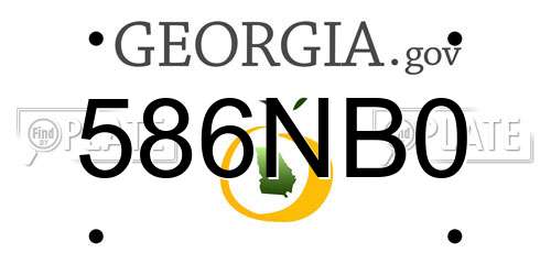 586NB0 Georgia License Plate