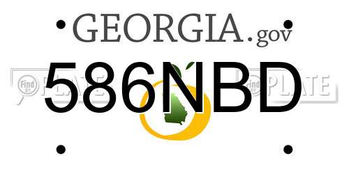 586NBD Georgia License Plate