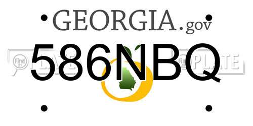586NBQ Georgia License Plate