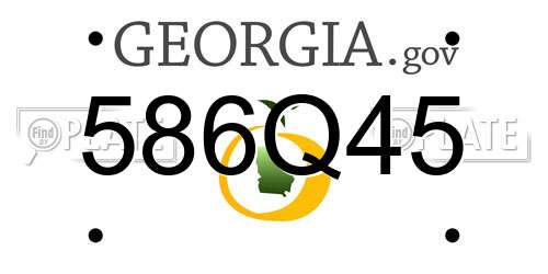 586Q45 Georgia License Plate