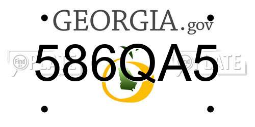 586QA5 Georgia License Plate