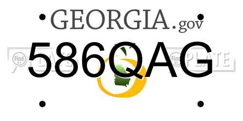 586QAG Georgia License Plate