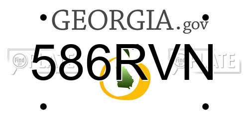 586RVN Georgia License Plate