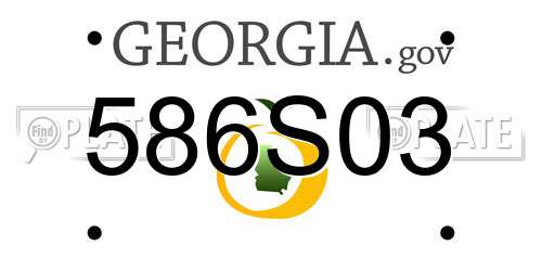 586S03 Georgia License Plate