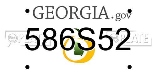 586S52 Georgia License Plate