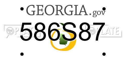 586S87 Georgia License Plate