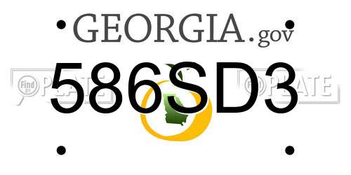 586SD3 Georgia License Plate