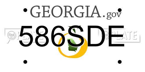 586SDE Georgia License Plate