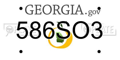 586SO3 Georgia License Plate