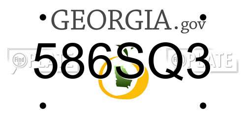 586SQ3 Georgia License Plate