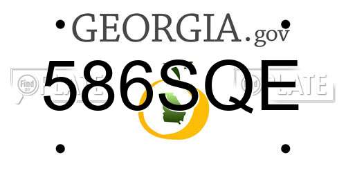 586SQE Georgia License Plate