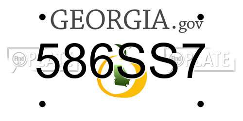 586SS7 Georgia License Plate