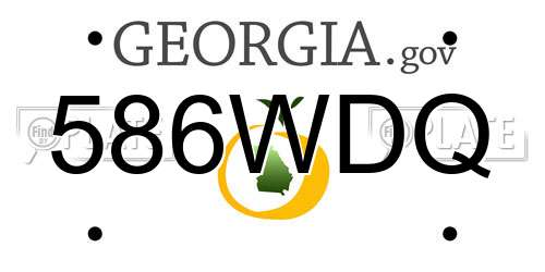 586WDQ Georgia License Plate
