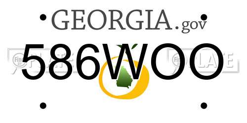 586WOO Georgia License Plate
