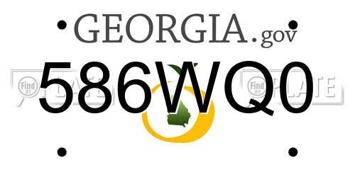 586WQ0 Georgia License Plate