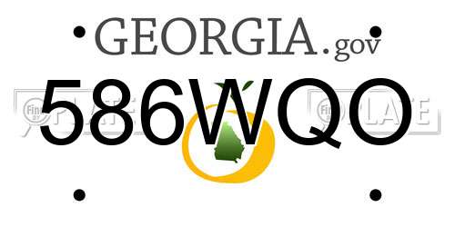 586WQO Georgia License Plate