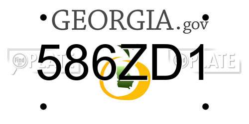 586ZD1 Georgia License Plate