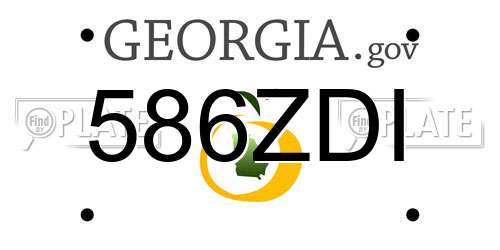 586ZDI Georgia License Plate
