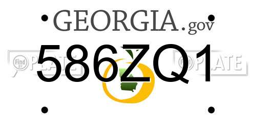 586ZQ1 Georgia License Plate