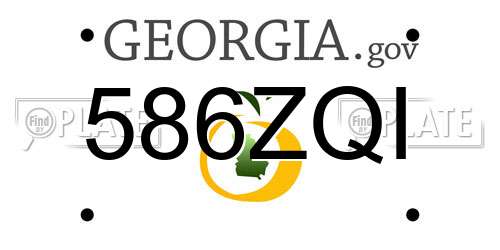 586ZQI Georgia License Plate