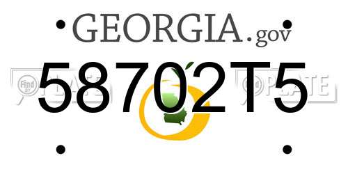 58702T5 Georgia License Plate