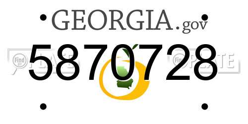 5870728 Georgia License Plate