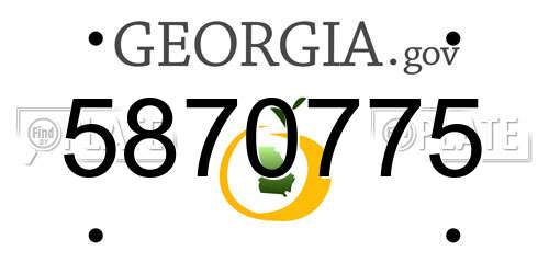 5870775 Georgia License Plate