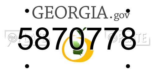 5870778 Georgia License Plate
