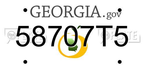 58707T5 Georgia License Plate