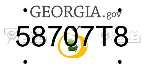 58707T8 Georgia License Plate