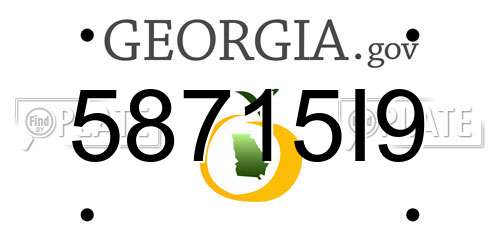 58715I9 Georgia License Plate