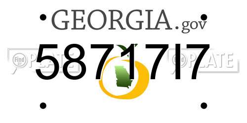 58717I7 Georgia License Plate