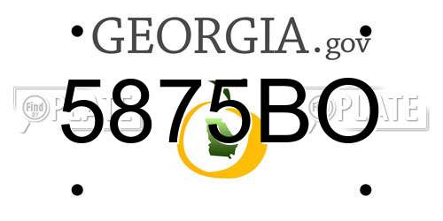 5875BO Georgia License Plate