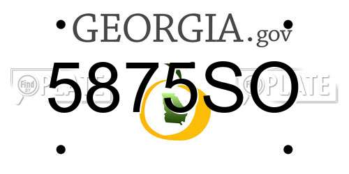 5875SO Georgia License Plate