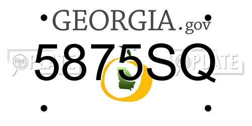 5875SQ Georgia License Plate