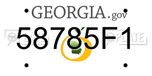 58785F1 Georgia License Plate