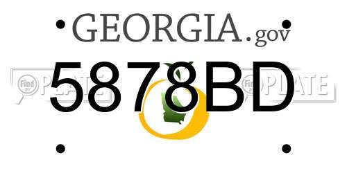 5878BD Georgia License Plate