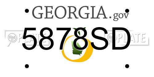 5878SD Georgia License Plate