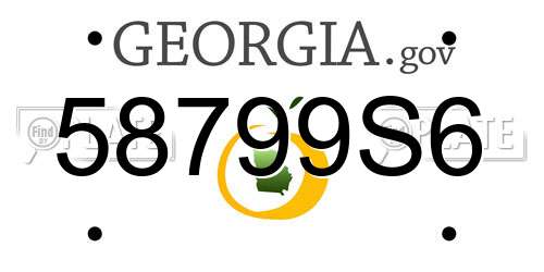 58799S6 Georgia License Plate