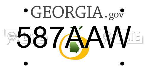 587AAW Georgia License Plate