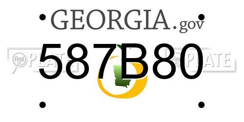 587B80 Georgia License Plate