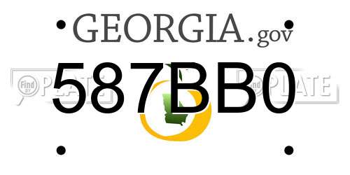 587BB0 Georgia License Plate