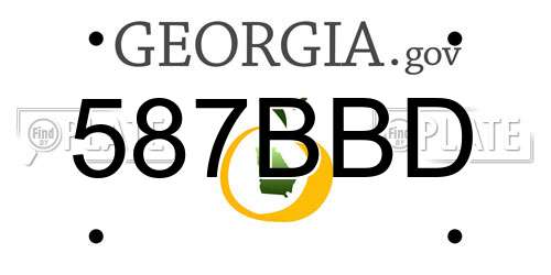 587BBD Georgia License Plate