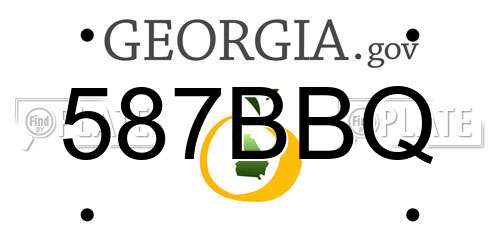 587BBQ Georgia License Plate