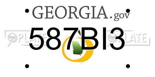 587BI3 Georgia License Plate